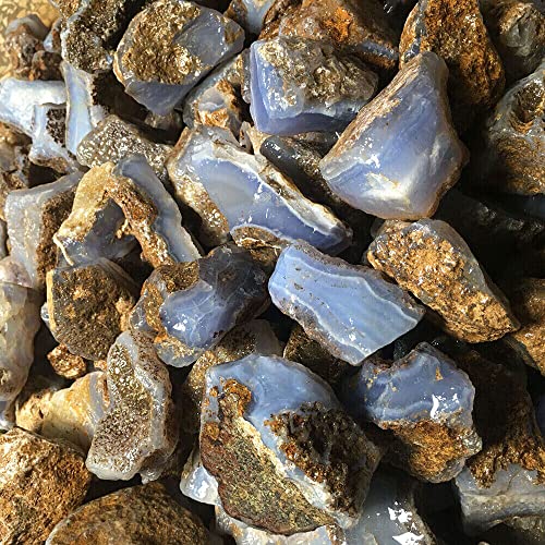 TEAMWILL Raw Blue Lace Agate Stone Rough Blue Lace Agate Healing Crystal Stone 100g
